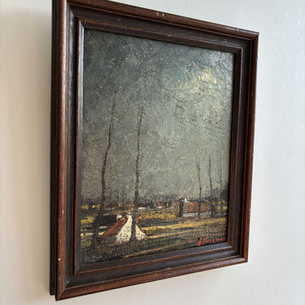 Rustic Landscape Oil Painting "Seated Woman" Detailed Small Art Holland Art Shop