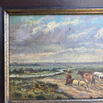 19th Century Antique Landscape Oil Painting "Gilded Frame" Art Holland Art Shop