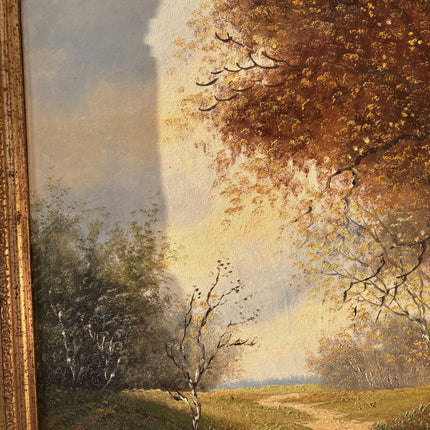 Figurative Landscape Oil Painting "Autumn Pathway" Classic Large Art - HollandArtShop