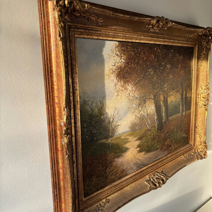 Figurative Landscape Oil Painting "Autumn Pathway" Classic Large Art - HollandArtShop
