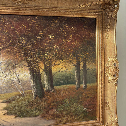 Figurative Landscape Oil Painting "Autumn Pathway" Classic Large Art - HollandArtShop