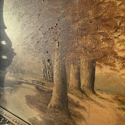 Figurative Landscape Oil Painting "Autumn Pathway" Refined Large Art - HollandArtShop