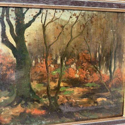 Figurative Landscape Oil Painting "Autumnal Forest" Refined Medium Art - HollandArtShop