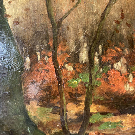 Figurative Landscape Oil Painting "Autumnal Forest" Refined Medium Art - HollandArtShop