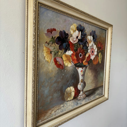 Figurative Oil Painting Floral Still Life "Floral Arrangement" Medium Art - HollandArtShop