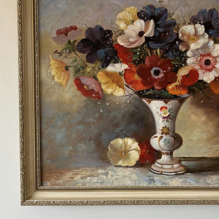 Figurative Oil Painting Floral Still Life "Floral Arrangement" Medium Art - HollandArtShop