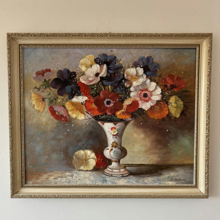 Figurative Oil Painting Floral Still Life "Floral Arrangement" Medium Art - HollandArtShop