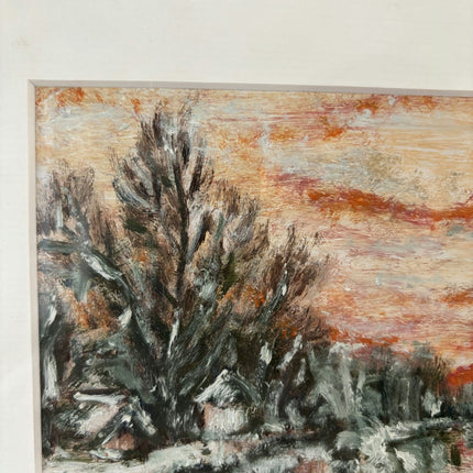 Figurative Oil Painting Landscape "Twilight Reflection" Marvelous Small Artwork - HollandArtShop