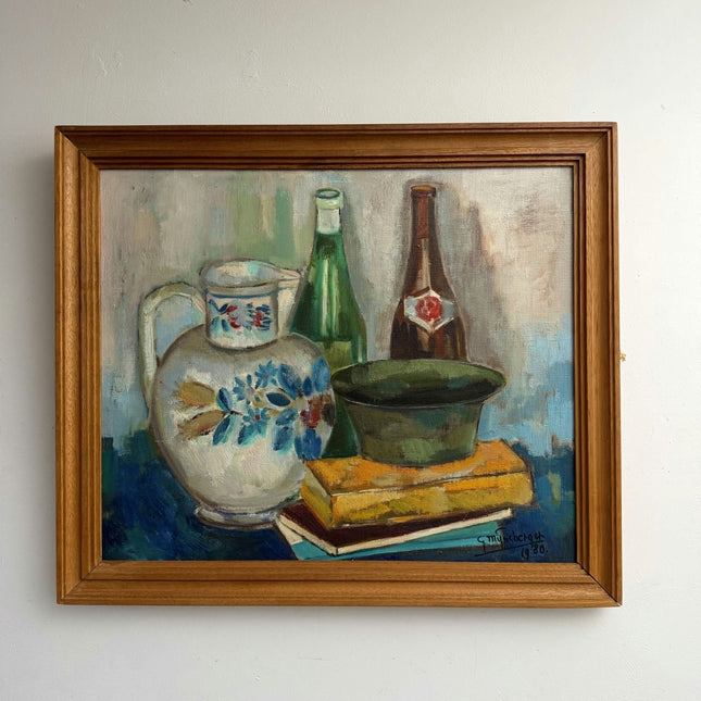 Figurative Oil Painting Still Life "Decorative Pitcher" Fine Medium Art - HollandArtShop