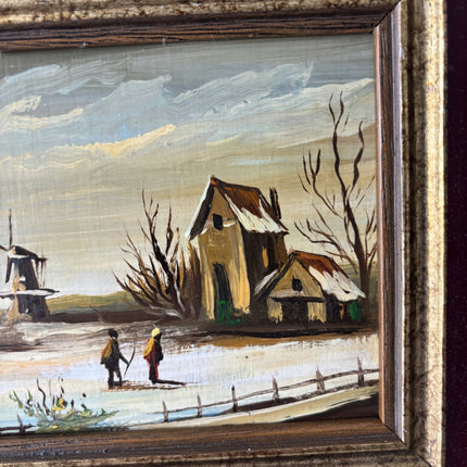Figurative Winter Landscape Oil Painting "Winter Harvest" Classic Dutch Art - HollandArtShop
