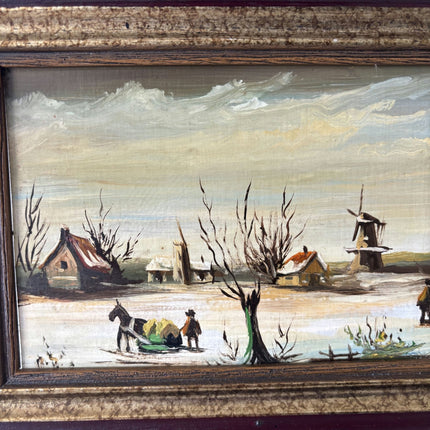 Figurative Winter Landscape Oil Painting "Winter Harvest" Classic Dutch Art - HollandArtShop