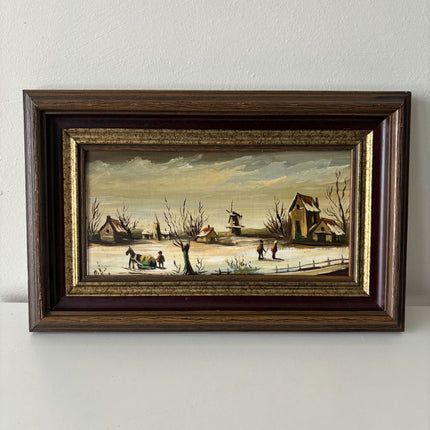 Figurative Winter Landscape Oil Painting "Winter Harvest" Classic Dutch Art - HollandArtShop