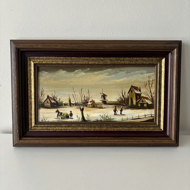Figurative Winter Landscape Oil Painting "Winter Harvest" Classic Dutch Art - HollandArtShop