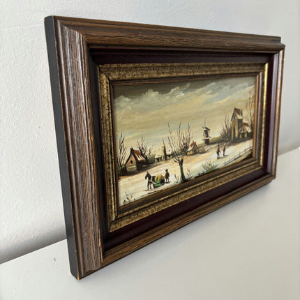 Figurative Winter Landscape Oil Painting "Winter Harvest" Classic Dutch Art - HollandArtShop