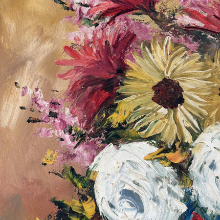 Fine Oil Painting Still Life "Flower Arrangement" Handcrafted Large Artwork - HollandArtShop