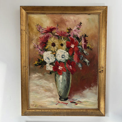 Fine Oil Painting Still Life "Flower Arrangement" Handcrafted Large Artwork - HollandArtShop