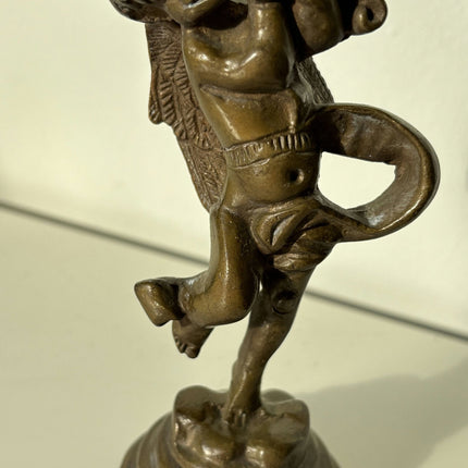 Fine Portrait Sculpture "Flute Player" Striking Small Artwork - HollandArtShop