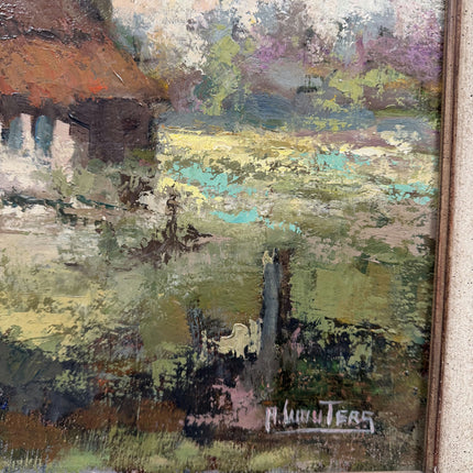 Traditional Landscape Oil Painting "Thatched Cottage" Original Large Art Holland Art Shop