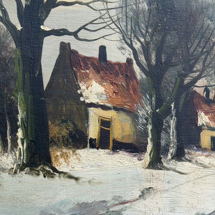 Authentic Winter Landscape Oil Painting "Golden Frame" Traditional Art Holland Art Shop
