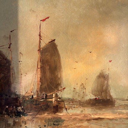 Handcrafted Seascape Oil Painting "Sailing Boat" Elegant Large Art Holland Art Shop