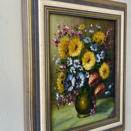 Handcrafted Floral Still Life Oil Painting "Colorful Bouquet" Small Art - HollandArtShop