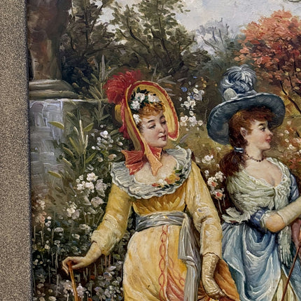 Handcrafted Oil Painting Figurative "Charming Encounter" Medium Artwork - HollandArtShop
