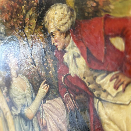 Handcrafted Oil Painting Figurative "Charming Encounter" Medium Artwork - HollandArtShop