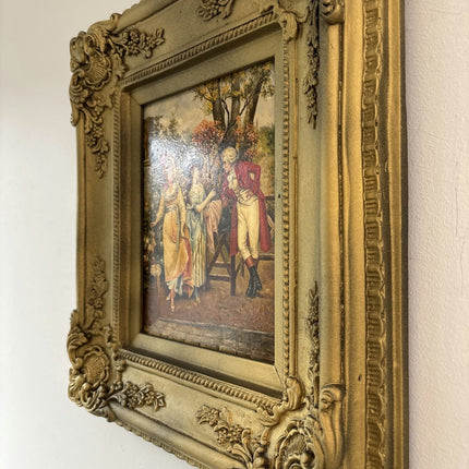 Handcrafted Oil Painting Figurative "Charming Encounter" Medium Artwork - HollandArtShop
