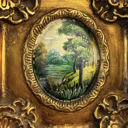 Handcrafted Oil Painting Landscape "Framed Landscape" Intriguing Small Art - Holland Art Shop