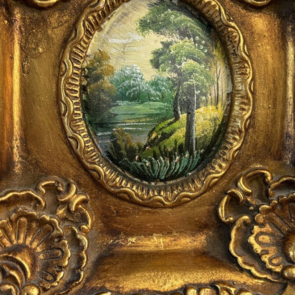 Handcrafted Oil Painting Landscape "Framed Landscape" Intriguing Small Art - Holland Art Shop