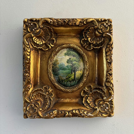 Handcrafted Oil Painting Landscape "Framed Landscape" Intriguing Small Art - Holland Art Shop