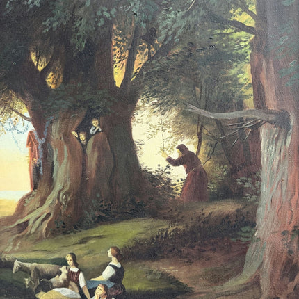 Handcrafted Oil Painting Scenery "Gathering Under Trees" Classic Medium Artwork - HollandArtShop