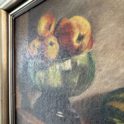Handcrafted Oil Painting Still Life "Fruit Bowl" Expressive Medium Art - HollandArtShop