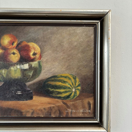 Handcrafted Oil Painting Still Life "Fruit Bowl" Expressive Medium Art - HollandArtShop