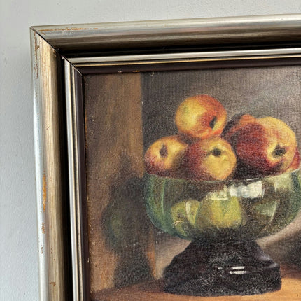 Handcrafted Oil Painting Still Life "Fruit Bowl" Expressive Medium Art - HollandArtShop