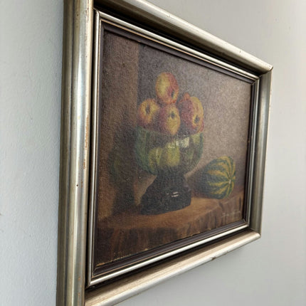 Handcrafted Oil Painting Still Life "Fruit Bowl" Expressive Medium Art - HollandArtShop