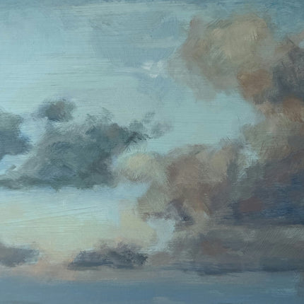 Elegant Seascape Oil Painting "Cloudy Sky" Classic Small Art Holland Art Shop