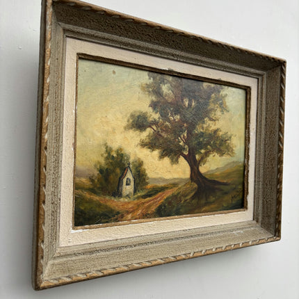 Refined Landscape Oil Painting "Lone Tree" Elegant Small Artwork Holland Art Shop