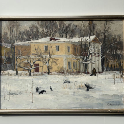 Aleksandr Anatoljevitsj Zakalski Winter Landscape Oil Painting "Yellow" Art Holland Art Shop