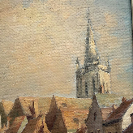 Traditional Cityscape Oil Painting "Town Canal" Original Artwork Holland Art Shop
