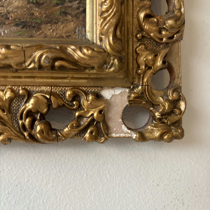 Incredible Antique Hand - Painted Oil Painting of People Dancing With Fine Detail - HollandArtShop