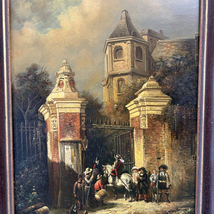 Intriguing Oil Painting Figurative "Garden Gate" Traditional Medium Art - HollandArtShop