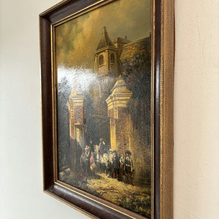 Intriguing Oil Painting Figurative "Garden Gate" Traditional Medium Art - HollandArtShop