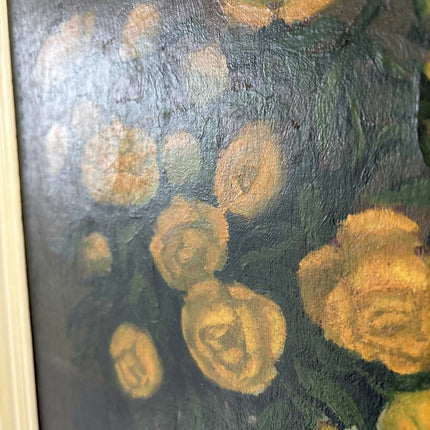 Intriguing Oil Painting Flowery Still Life "Yellow Roses Bouquet" Medium Artwork - HollandArtShop