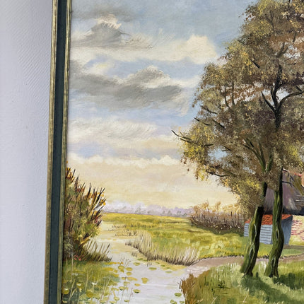 Intriguing Oil Painting Landscape "Countryside Cottage" Wonderful Medium Artwork - HollandArtShop