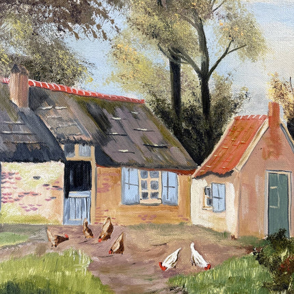 Intriguing Oil Painting Landscape "Countryside Cottage" Wonderful Medium Artwork - HollandArtShop