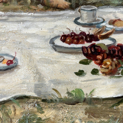 Intriguing Oil Painting Scenery "Tea Party Moment" Handcrafted Medium Art - HollandArtShop