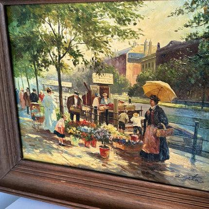 Intriguing Portrait Oil Painting "Flower Vendor" Refined Small Artwork - HollandArtShop