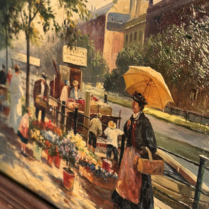 Intriguing Portrait Oil Painting "Flower Vendor" Refined Small Artwork - HollandArtShop