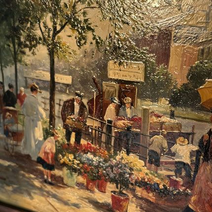 Intriguing Portrait Oil Painting "Flower Vendor" Refined Small Artwork - HollandArtShop